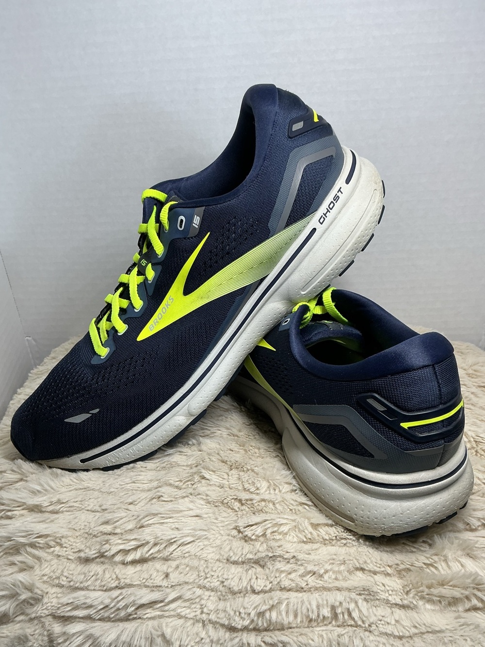 Brooks Ghost 15 Men’s Size 13 D Navy Blue Peacoat Nightlife Running Shoes EUC